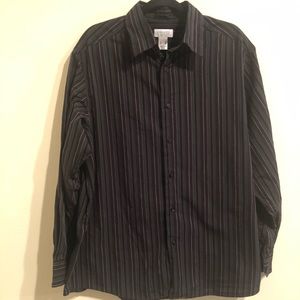 Men's Striped button up long sleeve dress shirt